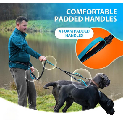 DualWalk™ - Hands Free Tangle Free Bungee Style Double Dog Leash